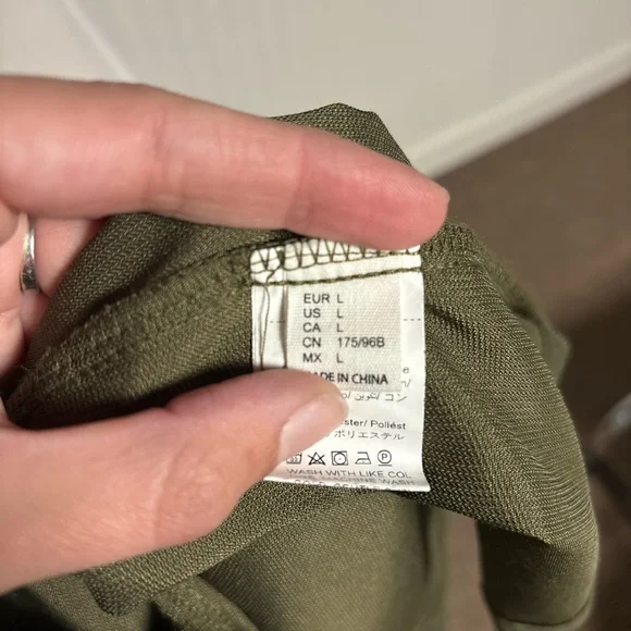 Olive Green Corduroy Pinafore Dress - Picture 6 of 6